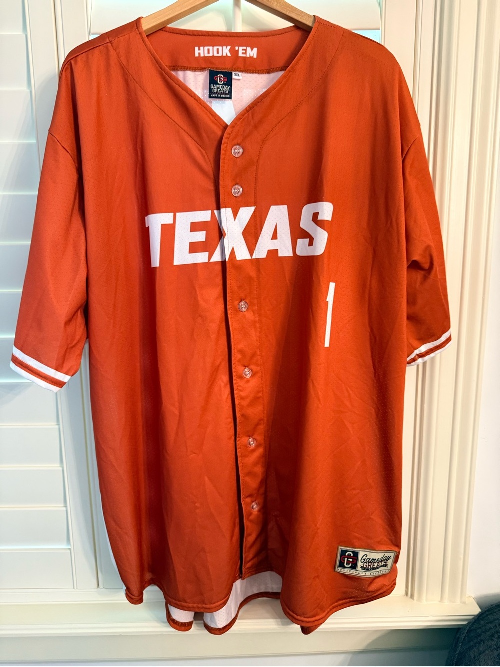 Game Time Texas (UT) Longhorns Burnt Orange Jersey with White Lettering